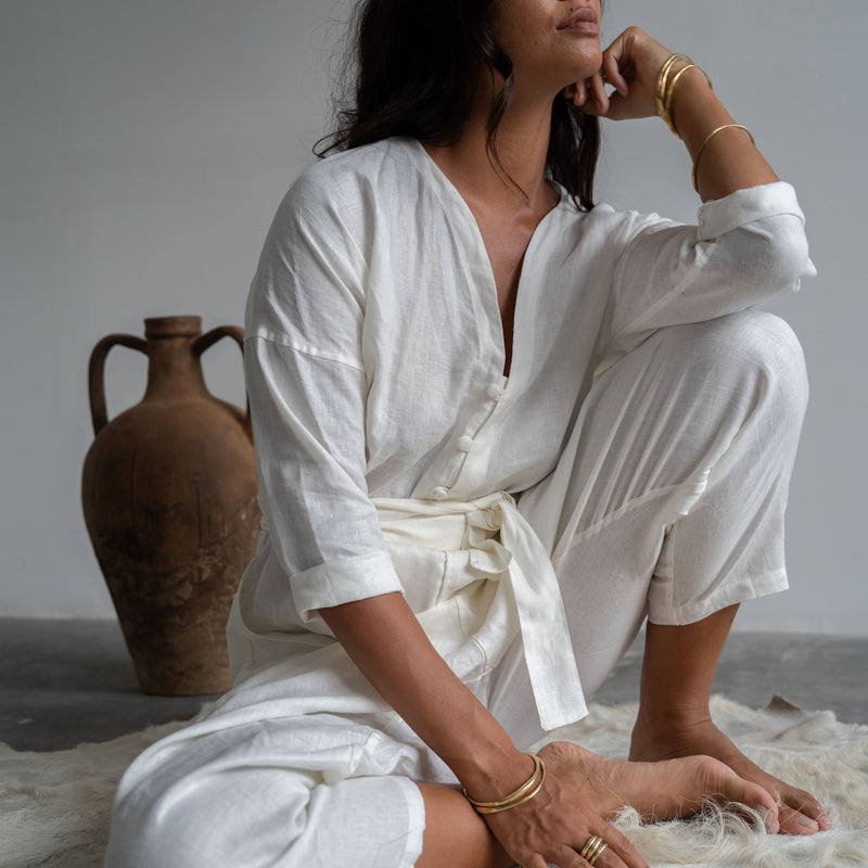 IRIS - WHITE Linen Jumpsuit