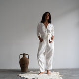 IRIS - WHITE Linen Jumpsuit
