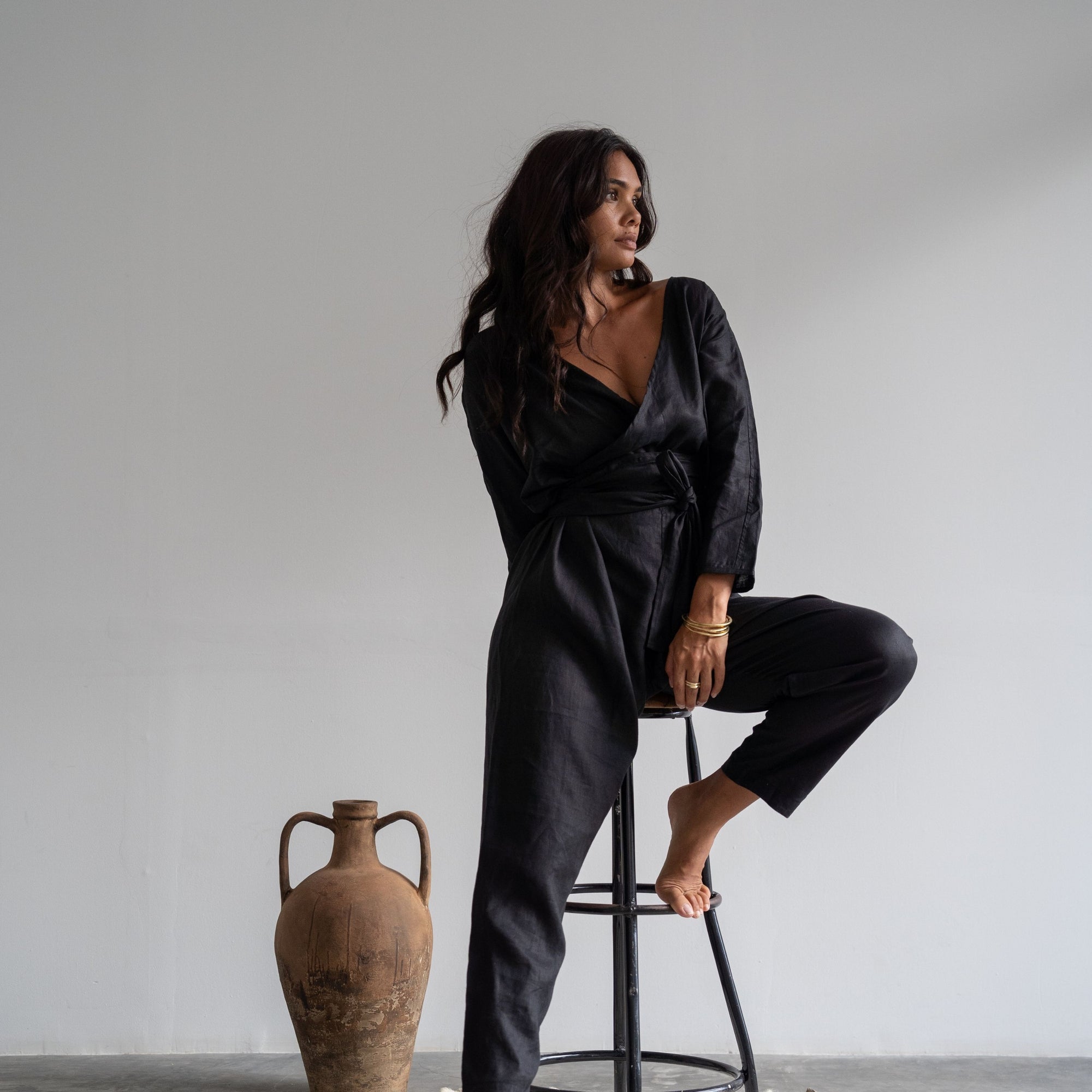 AD - BLACK Linen Jumpsuit