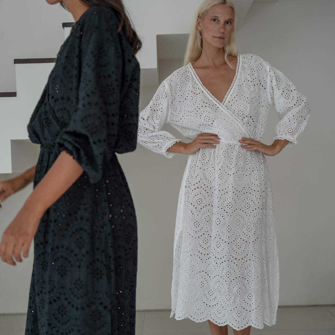 FLORENCE - BLACK Broderie Dress