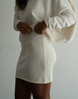 JUNO - CREAM Knit Mini Skirt