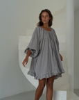 Pre-Order OPAL - Linen Gingham Smock Dress