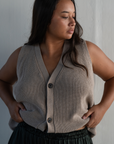 ARTHUR -  FAWN Buttoned Knit Vest