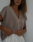 CELINE - FAWN Buttoned Knit Top