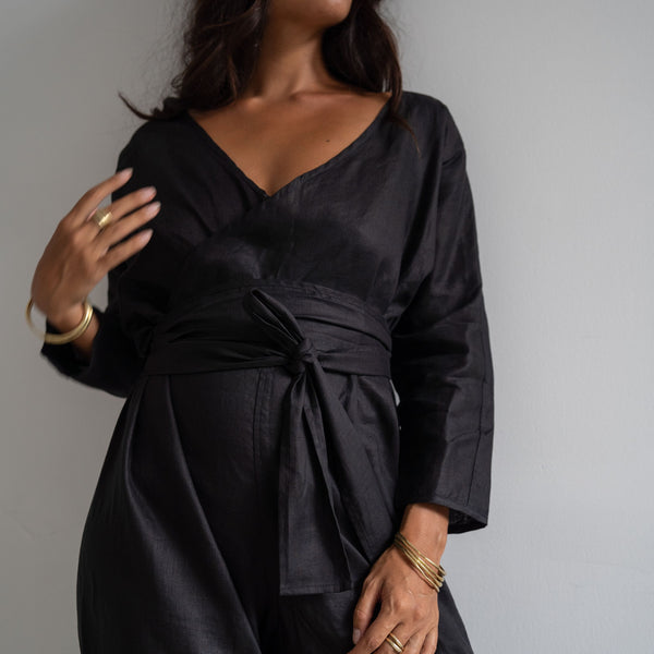 AD - BLACK Linen Jumpsuit