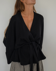 MARK - BLACK Knit Wrap Cardigan