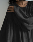 FIELDS MAXI- Black Crinkle Dress