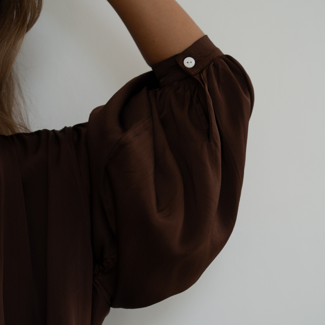 NINA - BURGUNDY Silk Blouse