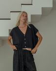 CELINE - BLACK Buttoned Knit Top