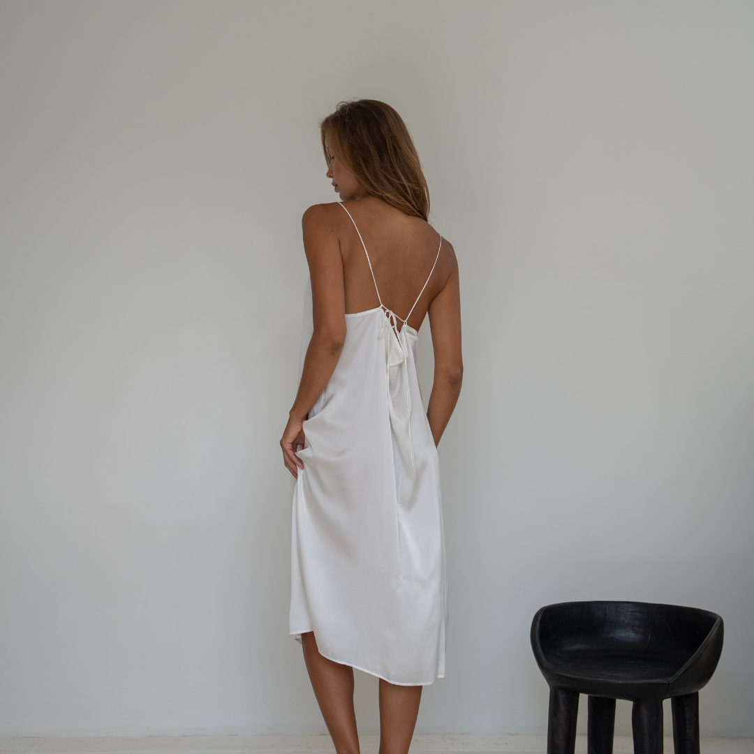 CAMILLE - WHITE Mulberry Silk Slip