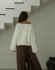 ALMA - CREAM Textured Knit Sweater