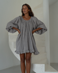 Pre-Order OPAL - Linen Gingham Smock Dress