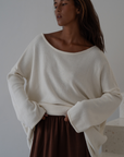 ANGEL SWEATER - CREAM Open-Back Knit