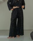 CELESTE - BLACK Broderie Pants