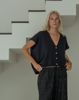 CELINE - BLACK Buttoned Knit Top