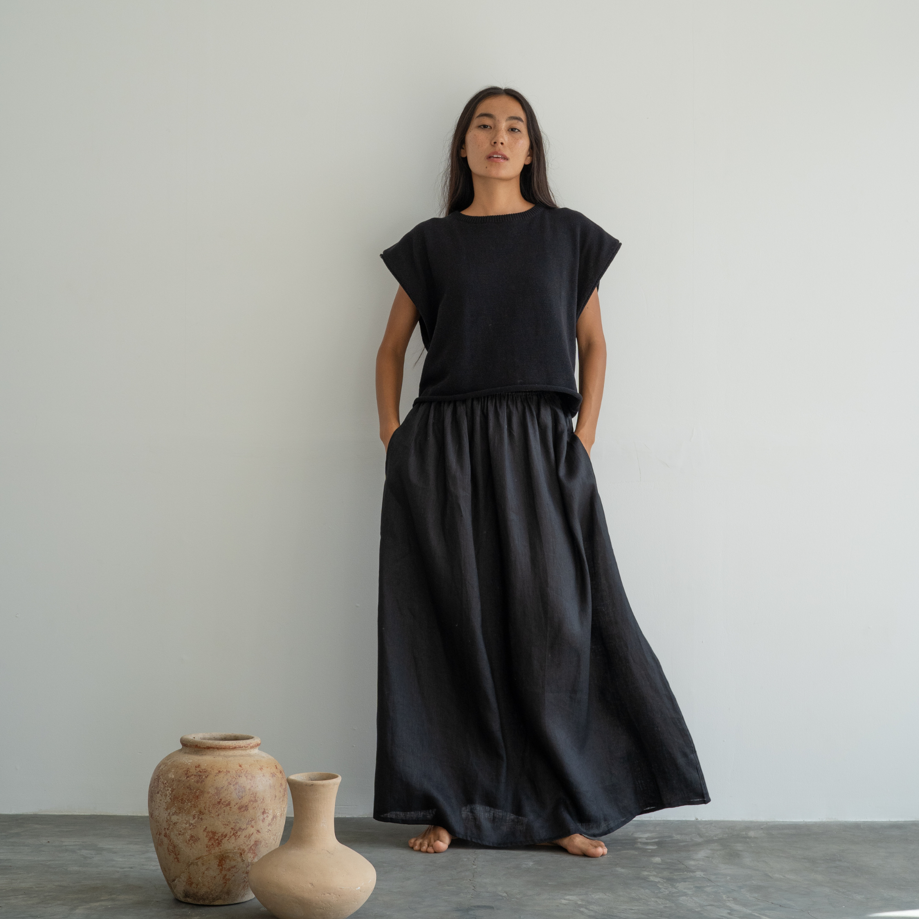 knee length dresses for ladies Willow Rae Linen Dress main image 1