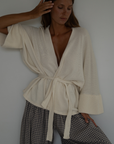 MARK - CREAM Knit Wrap Cardigan