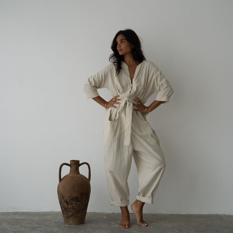 IRIS - Organic Stripe Jumpsuit