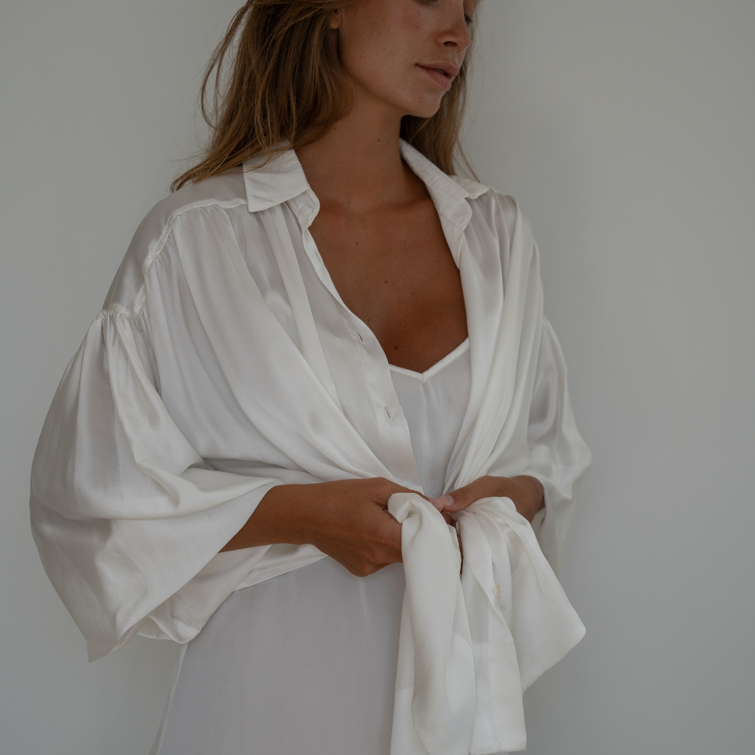 NINA - WHITE Silk Blouse