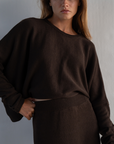 NIAS - CHOCOLATE Crop Sweater