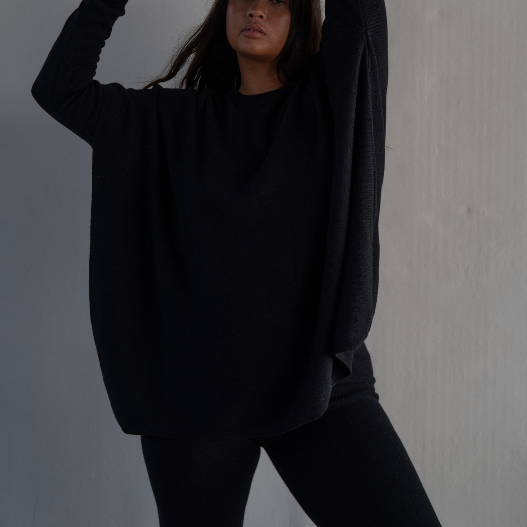 NIAMH - BLACK Oversized Knit Sweater