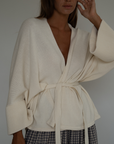 MARK - CREAM Knit Wrap Cardigan