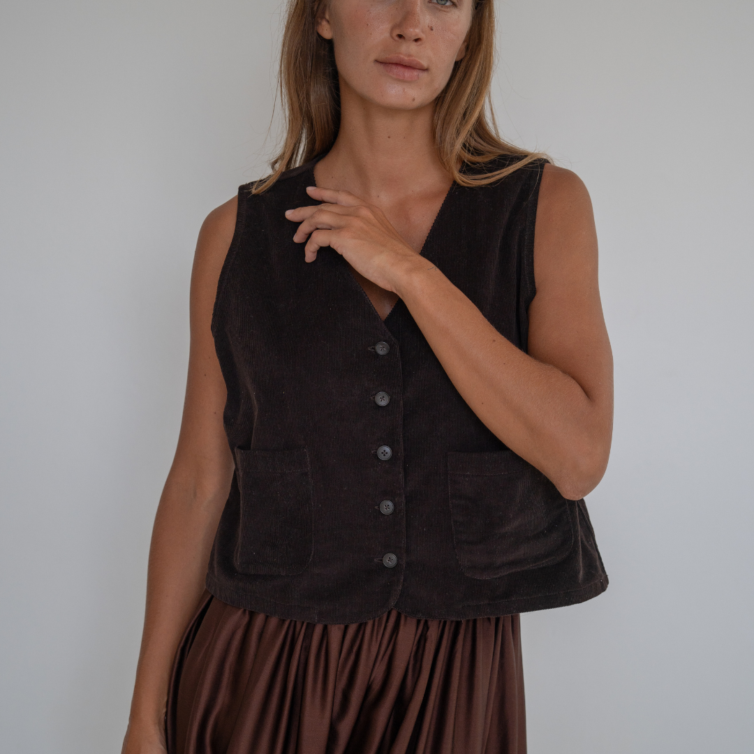 ANOUK - CHOCOLATE Corduroy Vest