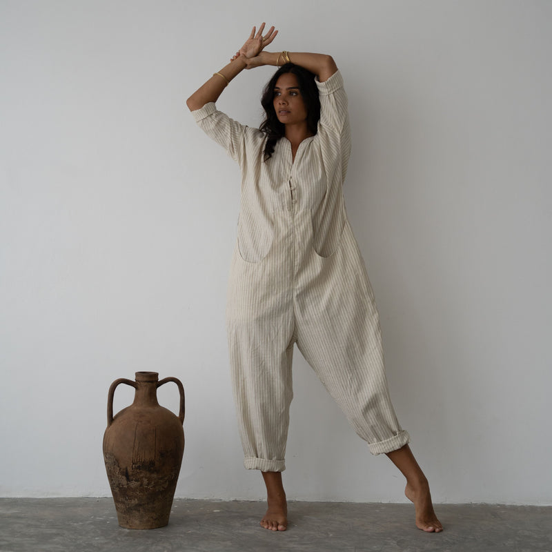 IRIS - Organic Stripe Jumpsuit