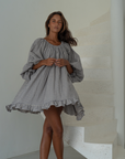 Pre-Order OPAL - Linen Gingham Smock Dress