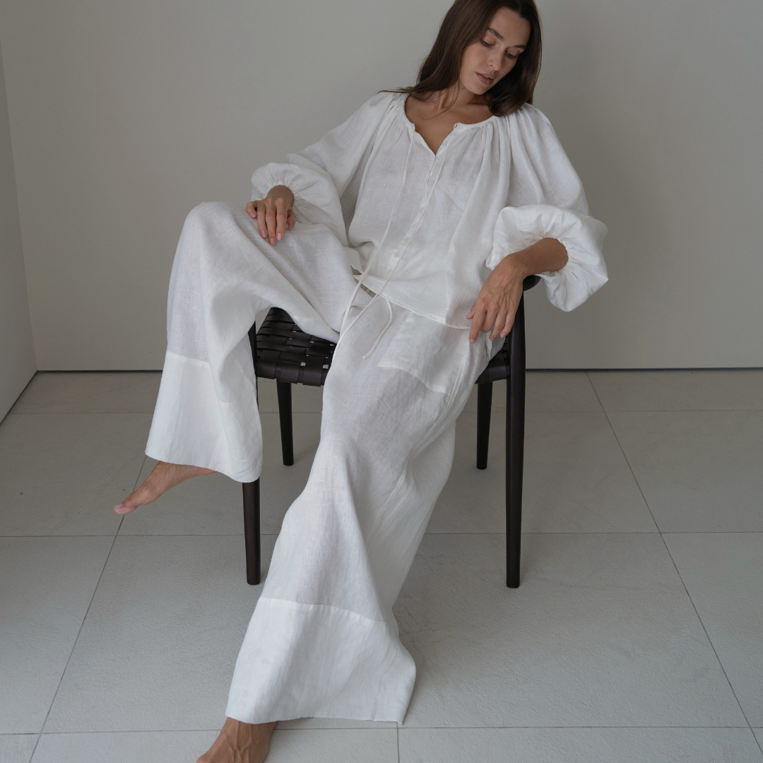 EZRA - White Linen Pant