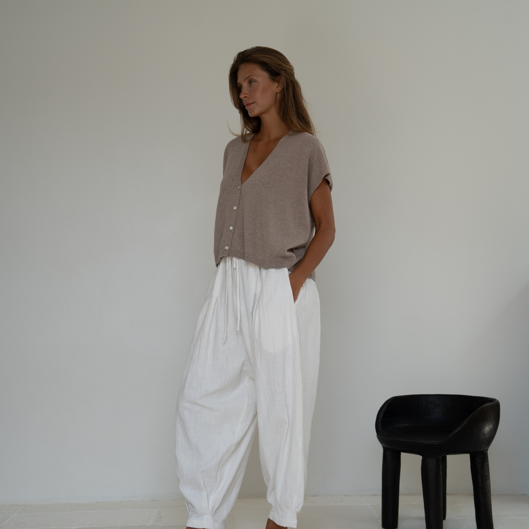 CELINE - FAWN Buttoned Knit Top