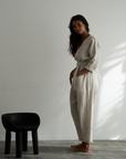 IRIS - NATURAL Linen Jumpsuit