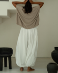 HUME Poplin Volume Pant - WHITE