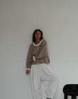 ESME - CINNAMON Gingham & Lace Blouse
