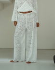 CELESTE - WHITE Broderie Pants