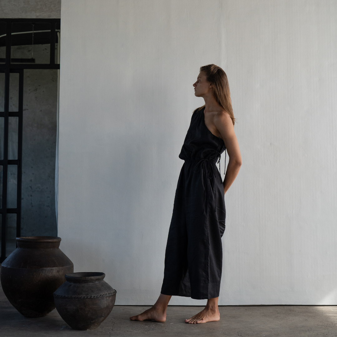 ATHENA - BLACK Linen Jumpsuit