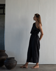 ATHENA - BLACK Linen Jumpsuit