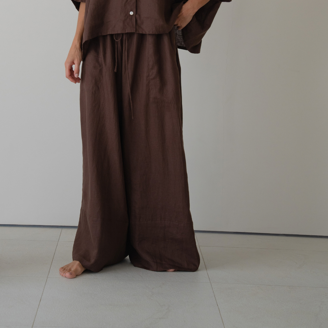 EZRA - Chocolate Linen Pant