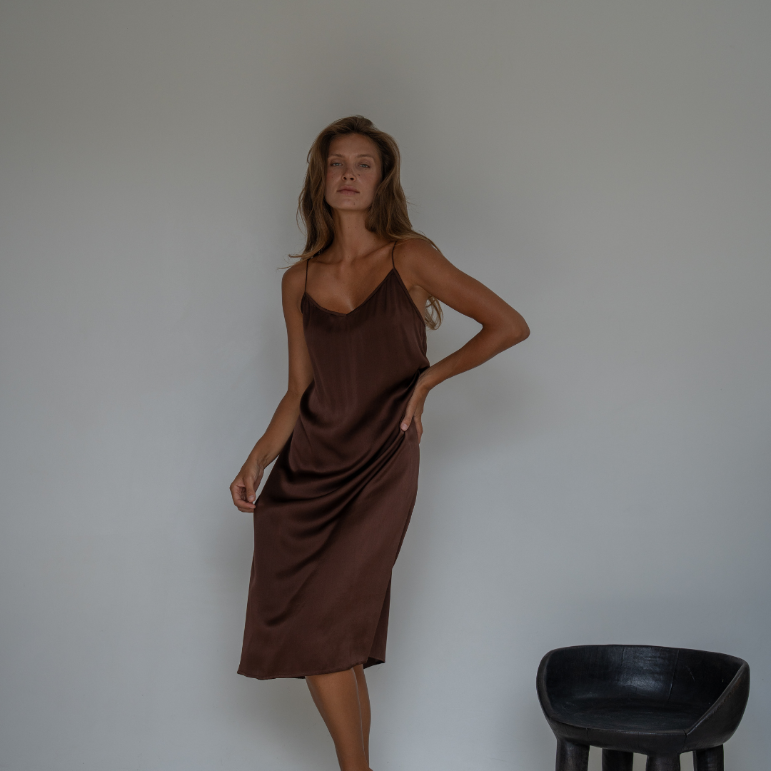 CAMILLE - BURGUNDY Mulberry Silk Slip