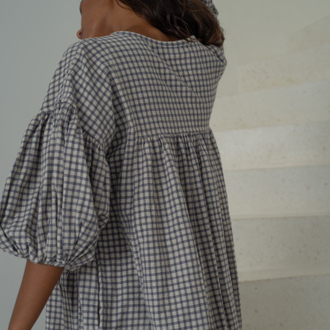 OTTALIE - Linen Gingham Dress