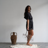 YIN - BLACK Linen Playsuit