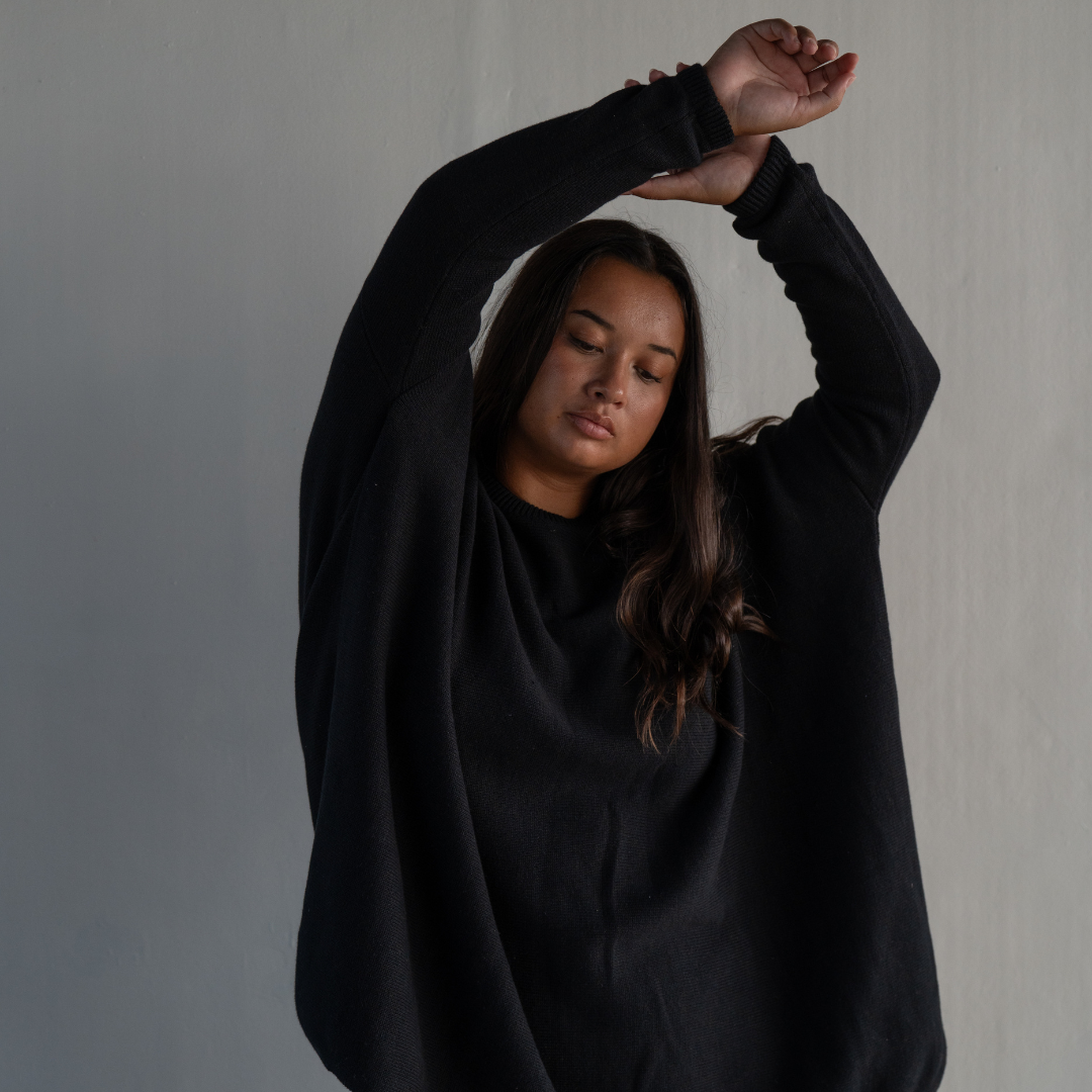 NIAMH - BLACK Oversized Knit Sweater