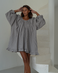 Pre-Order OPAL - Linen Gingham Smock Dress