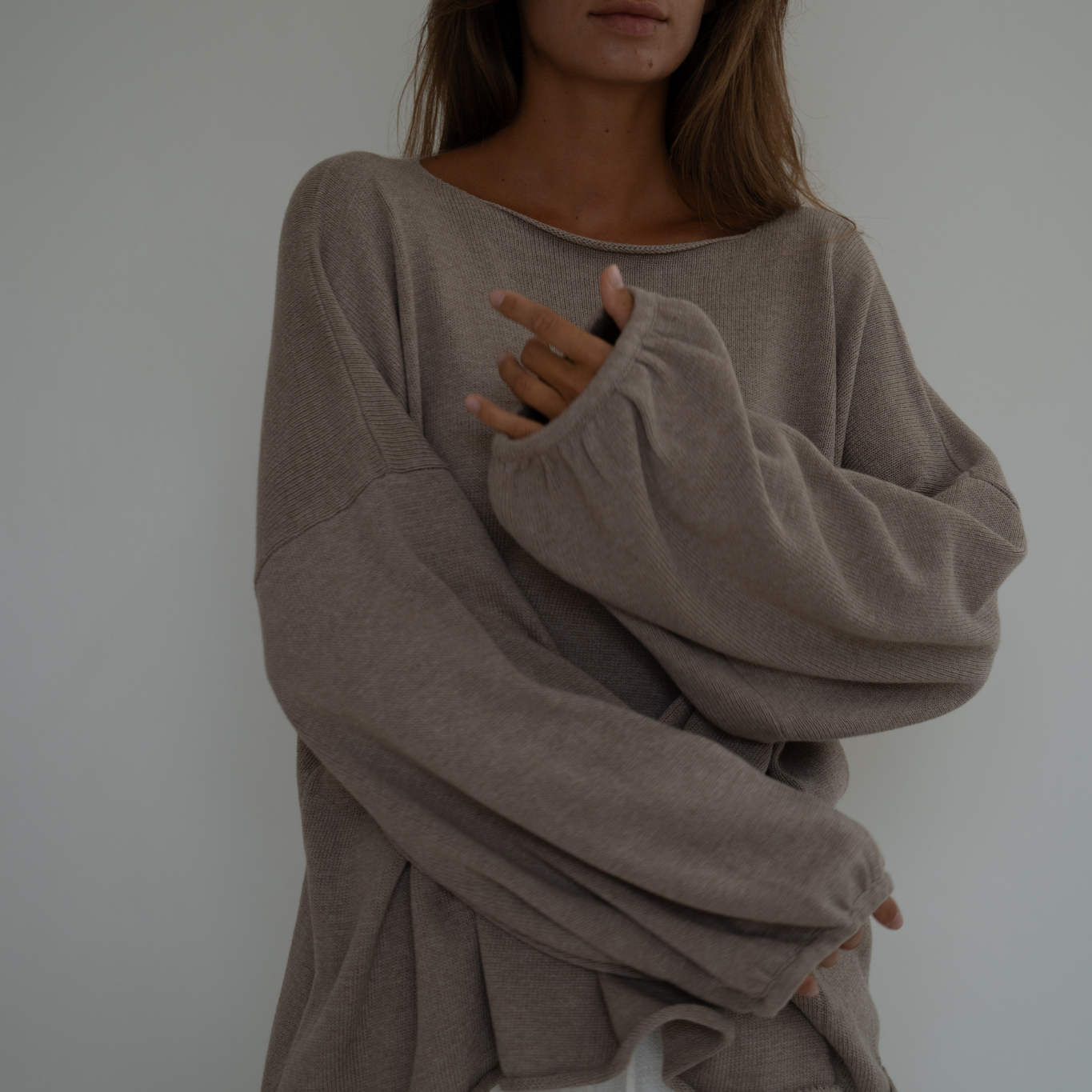 ADELINE - FAWN Knit Sweater