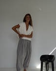 CELINE - Cream Buttoned Knit Top