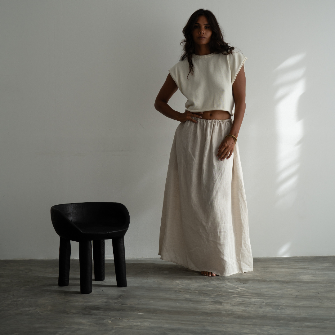 RAE - NATURAL Linen Skirt