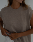 EDITH - FAWN Knit Vest