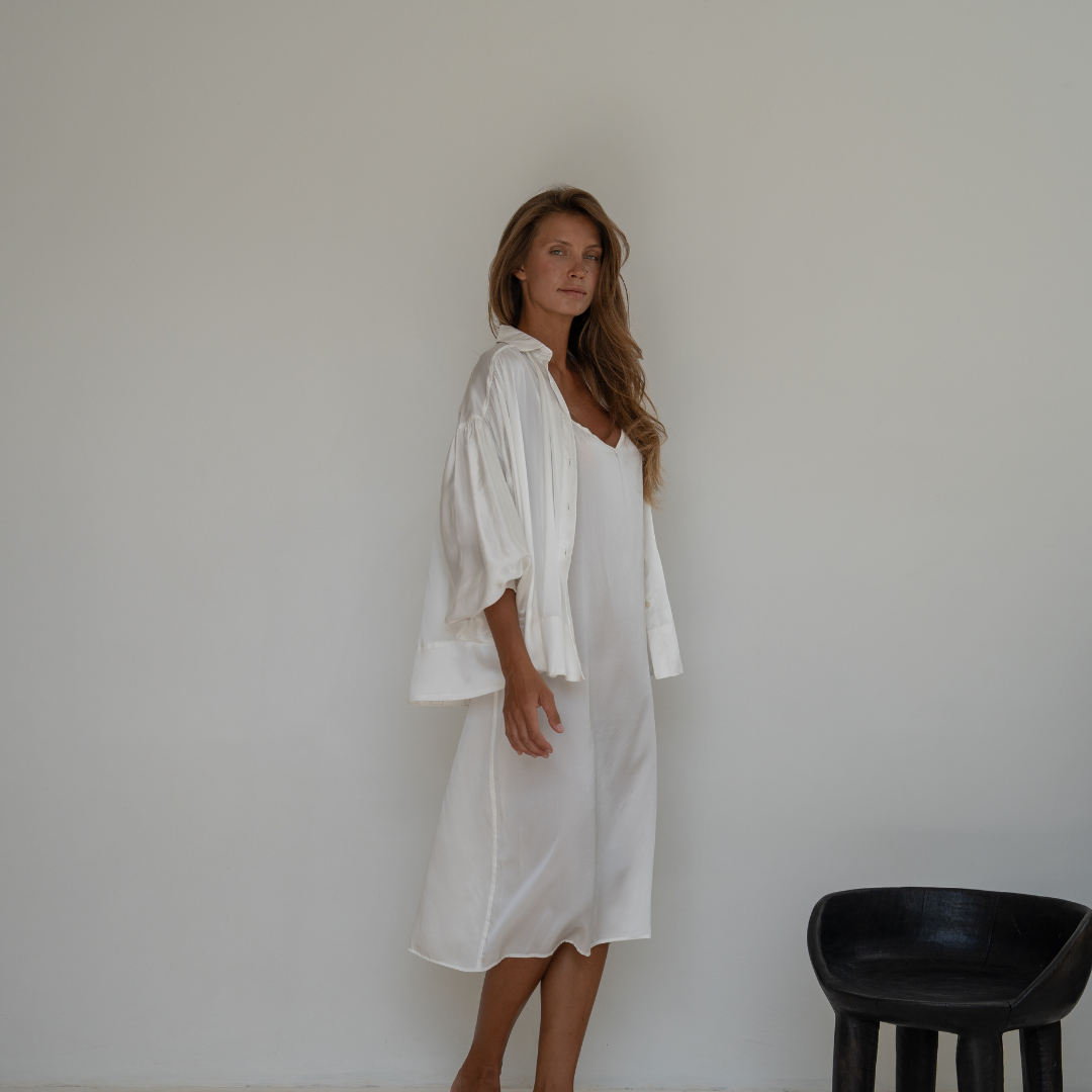 NINA - WHITE Silk Blouse