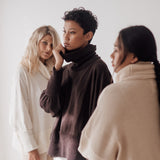 MABLE - CHOCOLATE Knit Turtle Neck Pullover
