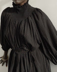 ELEANOR - BLACK Collared Maxi Dress